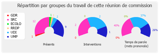 Répartition par groupe du travail de cette réunion de commission