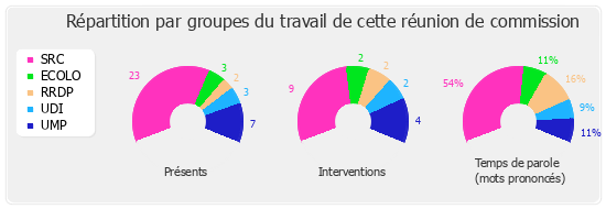 Répartition par groupe du travail de cette réunion de commission