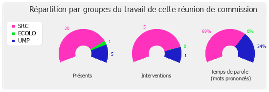 Répartition par groupe du travail de cette réunion de commission