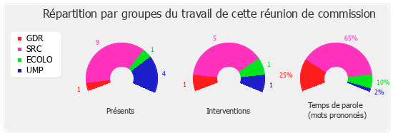 Répartition par groupe du travail de cette réunion de commission