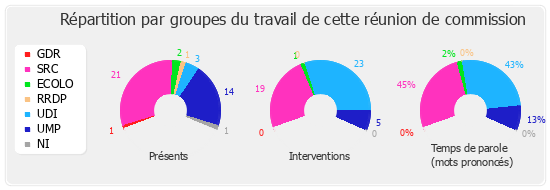 Répartition par groupe du travail de cette réunion de commission