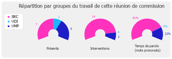 Répartition par groupe du travail de cette réunion de commission