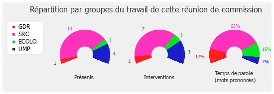 Répartition par groupe du travail de cette réunion de commission