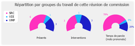 Répartition par groupe du travail de cette réunion de commission