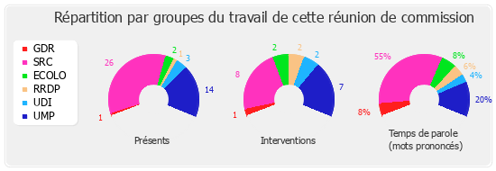 Répartition par groupe du travail de cette réunion de commission