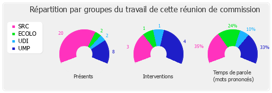 Répartition par groupes du travail de cette réunion de commission