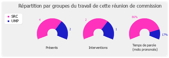 Répartition par groupe du travail de cette réunion de commission