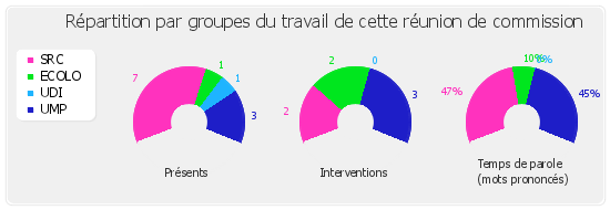 Répartition par groupe du travail de cette réunion de commission
