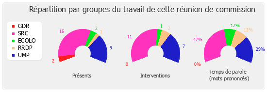 Répartition par groupes du travail de cette réunion de commission