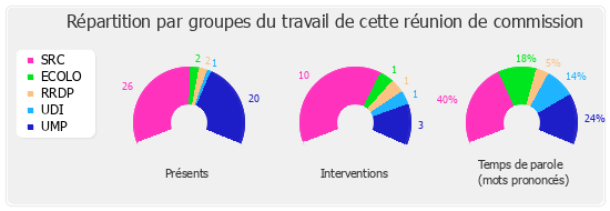 Répartition par groupe du travail de cette réunion de commission