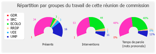 Répartition par groupe du travail de cette réunion de commission