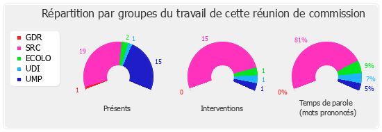 Répartition par groupes du travail de cette réunion de commission