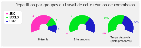 Répartition par groupe du travail de cette réunion de commission