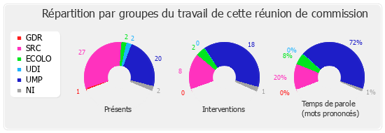 Répartition par groupe du travail de cette réunion de commission