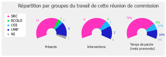 Répartition par groupe du travail de cette réunion de commission