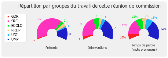 Répartition par groupe du travail de cette réunion de commission