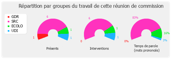 Répartition par groupe du travail de cette réunion de commission