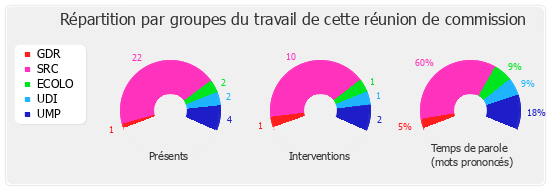 Répartition par groupe du travail de cette réunion de commission