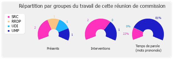 Répartition par groupe du travail de cette réunion de commission