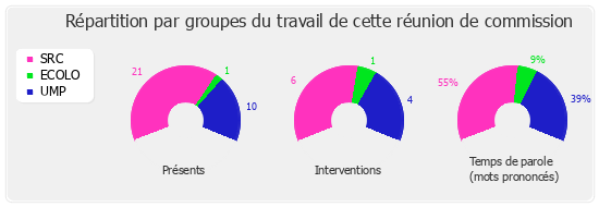 Répartition par groupe du travail de cette réunion de commission