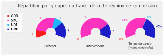 Répartition par groupe du travail de cette réunion de commission