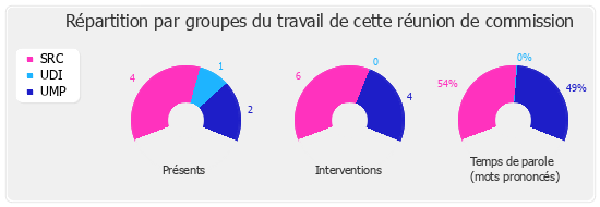 Répartition par groupe du travail de cette réunion de commission