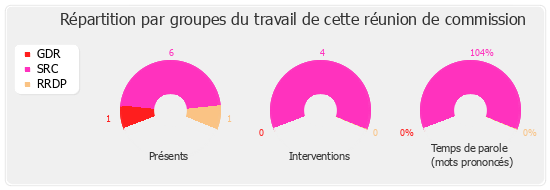 Répartition par groupe du travail de cette réunion de commission