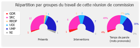 Répartition par groupes du travail de cette réunion de commission