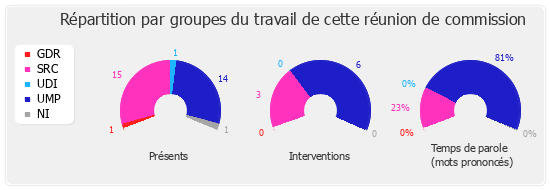 Répartition par groupe du travail de cette réunion de commission