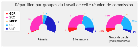 Répartition par groupes du travail de cette réunion de commission