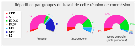 Répartition par groupe du travail de cette réunion de commission