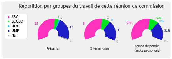 Répartition par groupe du travail de cette réunion de commission