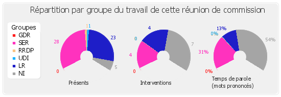 Répartition par groupe du travail de cette réunion de commission