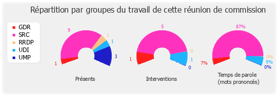 Répartition par groupe du travail de cette réunion de commission