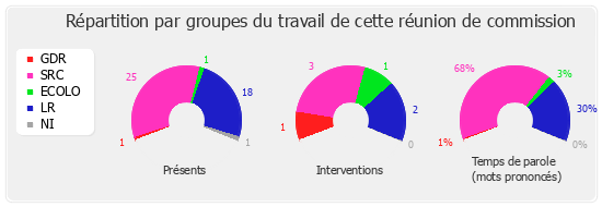 Répartition par groupe du travail de cette réunion de commission