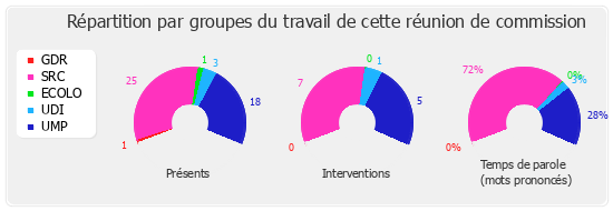 Répartition par groupe du travail de cette réunion de commission