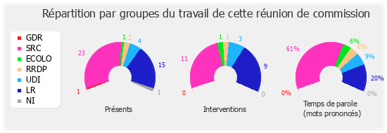 Répartition par groupe du travail de cette réunion de commission