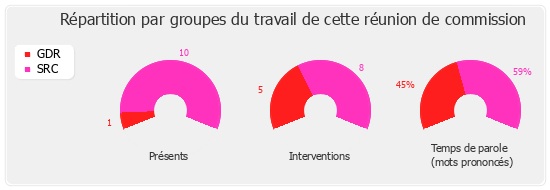 Répartition par groupe du travail de cette réunion de commission