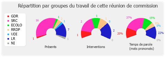 Répartition par groupe du travail de cette réunion de commission