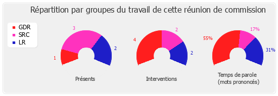 Répartition par groupe du travail de cette réunion de commission