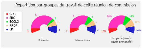 Répartition par groupe du travail de cette réunion de commission