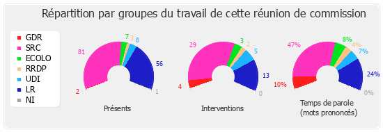 Répartition par groupe du travail de cette réunion de commission