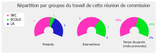 Répartition par groupe du travail de cette réunion de commission