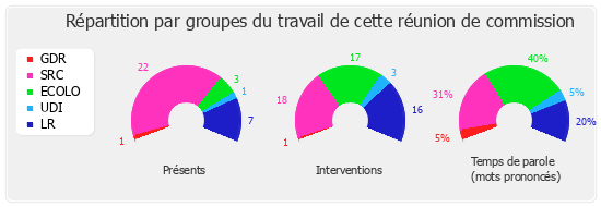 Répartition par groupe du travail de cette réunion de commission