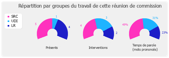 Répartition par groupe du travail de cette réunion de commission