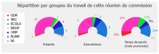 Répartition par groupe du travail de cette réunion de commission