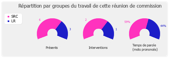 Répartition par groupe du travail de cette réunion de commission