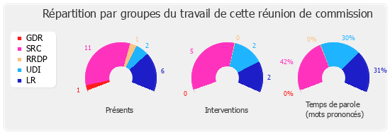 Répartition par groupe du travail de cette réunion de commission