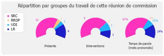 Répartition par groupe du travail de cette réunion de commission