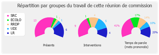 Répartition par groupe du travail de cette réunion de commission